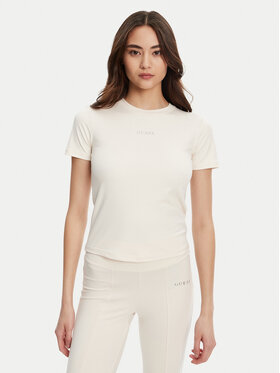 Guess Guess T-shirt V5RI10 KCD02 Écru Regular Fit