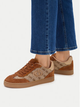 Guess Sneakersy Guess FLTJAC LEA12 Brązowy