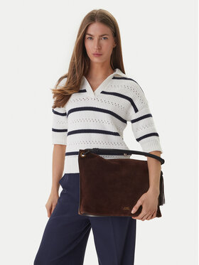 Tommy Hilfiger Ročna torba Tommy Hilfiger Th Statement Leather Bag Suede AW0AW18402 Rjava