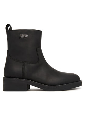 Tommy Jeans Μποτάκια Tommy Jeans Tjw Soft Sole Chelsea Boots Lth EN0EN03080 Μαύρο