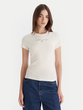 Tommy Jeans Tommy Jeans Camiseta Bling Linear DW0DW21550 Blanco Slim Fit