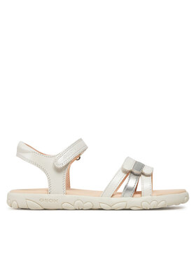 Geox Basutės Geox J Sandal Haiti Girl J458ZD 000NF C0459 D Balta