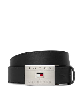 Tommy Hilfiger Колан Tommy Hilfiger Th Flag Plaque Belt AM0AM14322 Черен