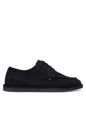 Tommy Hilfiger Halbschuhe Tommy Hilfiger Stitchdown Suede Derby FM0FM05841 Dunkelblau