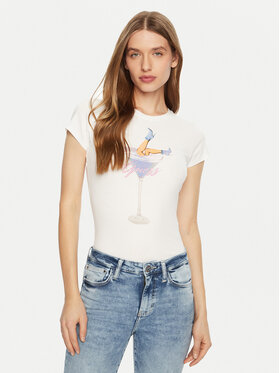 Guess Guess Футболка W5RI29 KA0Q1 Білий Regular Fit