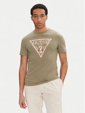 Guess Guess Marškinėliai M5GI06 I3Z14 Žalia Regular Fit