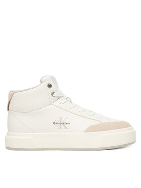 Calvin Klein Sneakersy Calvin Klein Basket Cups High Laceup Lth Mix YW0YW02024 Bílá