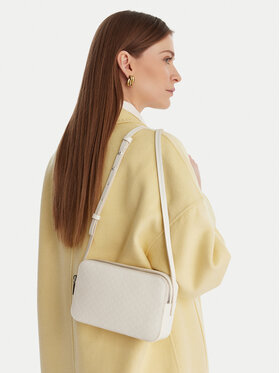 Calvin Klein Ročna torba Calvin Klein Emblem Aop Elongated Camera Bag LV04F3268G Écru