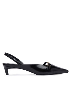 Tommy Hilfiger Pumps Tommy Hilfiger Th Buckle Kitten Slingback Pump FW0FW09384 Schwarz