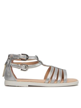 Geox Sandále Geox J Sandal Karly Girl J7235D 0QDAJ C1007 S Strieborná
