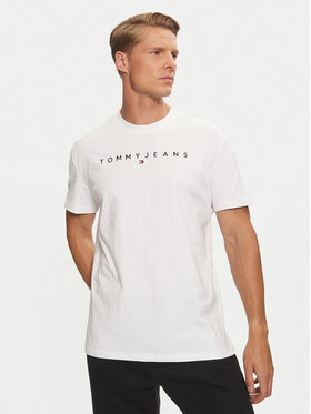 Tommy Jeans Tommy Jeans Marškinėliai Linear Logo DM0DM20744 Balta Regular Fit