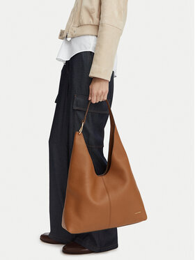 Calvin Klein Дамска чанта Calvin Klein Slouchy Leather Md Shoulder Bag LV04F3543G Светлокафяв