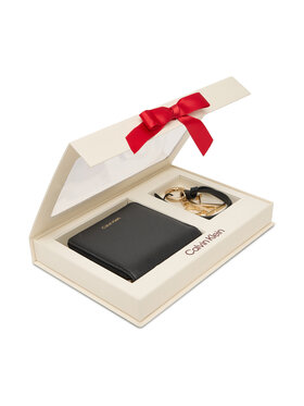 Calvin Klein Dovanų rinkinys Calvin Klein Ck Wallet + Ck Key Fob LV04F0001G Juoda