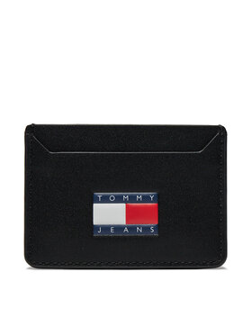 Tommy Jeans Puzdro na kreditné karty Tommy Jeans Tjm Heritage Leather Cc Holder AM0AM12085 Čierna