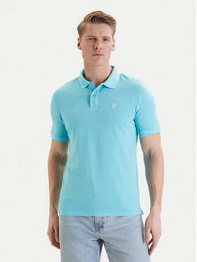 Guess Guess Поло F6GP03 K9WF1 Бірюзовий Slim Fit