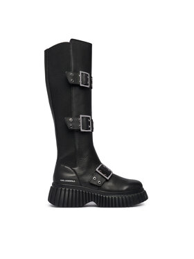 KARL LAGERFELD Чоботи KARL LAGERFELD Kreeper Wedge KL44490 Чорний