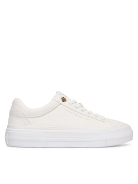 Tommy Hilfiger Sneakersy Tommy Hilfiger Th Foxing Platform Canvas FW0FW09480 Bílá