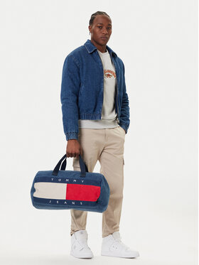 Tommy Jeans Brīvdienu soma Tommy Jeans Archive Denim Duffle AM0AM13813 Zils