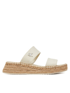 Calvin Klein Jeans Espadrilky Calvin Klein Jeans Sporty Rope Mg Lth Webbing YW0YW01704 Béžová