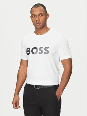 BOSS BOSS Póló Tape Logo 50530990 Fehér Regular Fit
