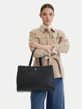 Tommy Hilfiger Kabelka Tommy Hilfiger Th Daily Tote Mono AW0AW18417 Čierna