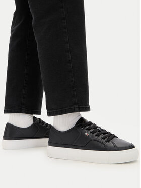 Tommy Hilfiger Sneakersy Tommy Hilfiger Platform Vulc Piping Ltr FW0FW09393 Czarny