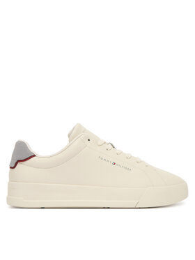 Tommy Hilfiger Sneakersy Tommy Hilfiger Th Court Detail Ess FM0FM05367 Écru
