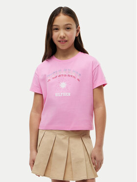 Tommy Hilfiger Tommy Hilfiger Camiseta Sun Rhinestone KG0KG09458 Rosa Regular Fit