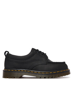Dr. Martens Pusbačiai Dr. Martens Lowell 4 Eye Crazy Horse Leather Moc DM43679001 Juoda