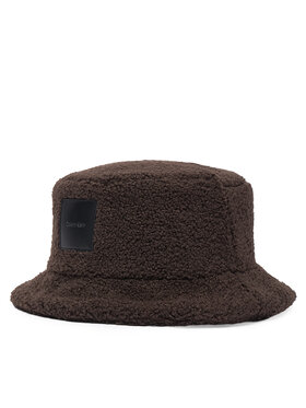 Calvin Klein Skrybėlė Calvin Klein All-Over Sherpa W/ Patch Bucket LV04F5097G Tamsiai ruda