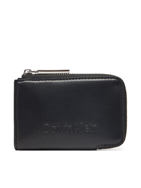 Calvin Klein Peňaženka Calvin Klein Embossed Logo Zip Cardholder K60K613157 Čierna