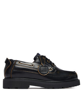Tommy Jeans Polobotky Tommy Jeans Archive '01 Boat Shoe Lthr EM0EM01705 Černá