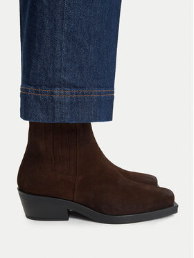 Tommy Jeans Stiefeletten Tommy Jeans Tjw Suede Cowboy Boots EN0EN03142 Dunkelbraun