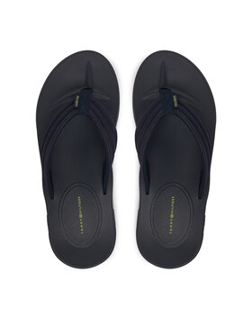 Tommy Hilfiger Zehentrenner Tommy Hilfiger Molded Hilfiger Lth Beach Sandal FM0FM05802 Dunkelblau