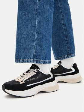 Tommy Hilfiger Laisvalaikio batai Tommy Hilfiger Th Sporty Chic Runner FW0FW09187 Juoda