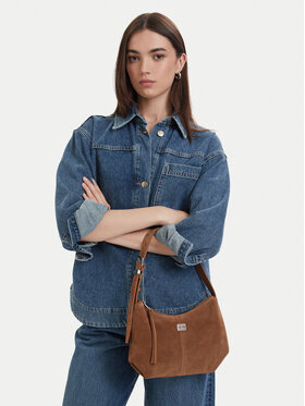 Tommy Jeans Handtasche Tommy Jeans Tjw Slouchy Suede Shoulder Bag AW0AW18859 Braun