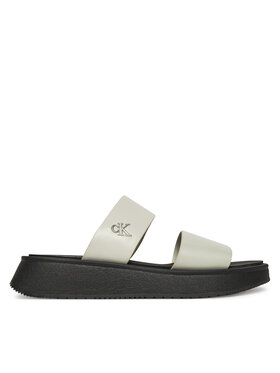 Calvin Klein Jeans Natikače Calvin Klein Jeans Sandal Slide Double Strap YW0YW01694 Bijela
