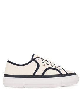 Tommy Hilfiger Sneakers aus Stoff Tommy Hilfiger Platform Vulc Piping FW0FW09394 Weiß