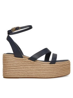 Tommy Hilfiger Espadrilles Tommy Hilfiger Ankle Strap Leather Platform FW0FW08497 Dunkelblau