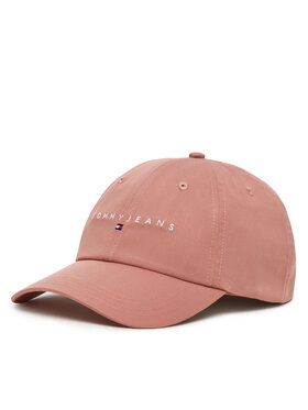 Tommy Jeans Cepure ar nagu Tommy Jeans Linear Logo 6 Panel AW0AW16868 Rozā