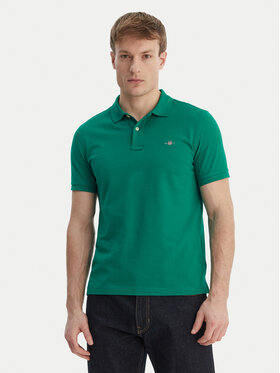 Gant Gant Polo marškinėliai Shield 2220 Žalia Slim Fit