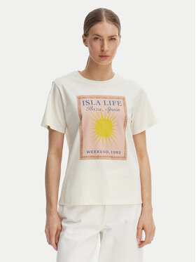 Weekend Max Mara Weekend Max Mara Camiseta Pantera 2615971032 Écru Regular Fit