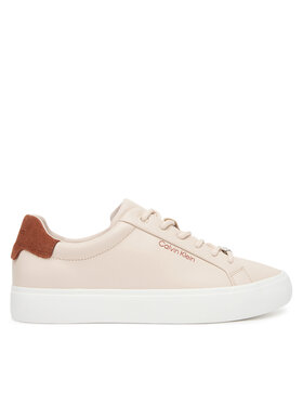 Calvin Klein Snīkeri Calvin Klein Vulc Lace Up Lth W/Sue Bt HW0HW02571 Bēšs