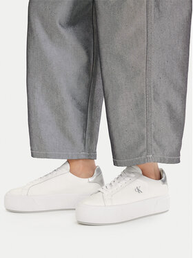 Calvin Klein Sportcipők Calvin Klein Flatform Lace Up Lth Met YW0YW01929 Fehér