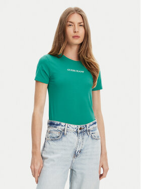 Guess Jeans Guess Jeans Футболка W4YI01 J1314 Зелений Slim Fit