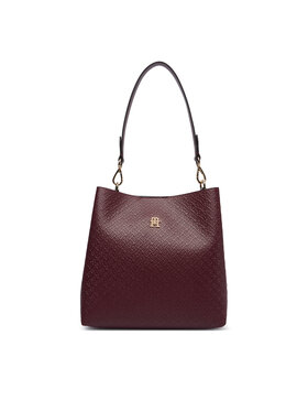 Tommy Hilfiger Geantă Tommy Hilfiger Th Icon Shoulder Bag Mono AW0AW19000 Vișiniu