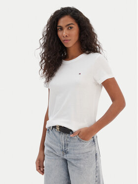 Tommy Hilfiger Tommy Hilfiger Majica WW0WW22043 Bela Regular Fit