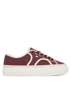 Tommy Hilfiger Sneakers aus Stoff Tommy Hilfiger Platform Vulc Sneaker Piping FW0FW09394 Dunkelrot