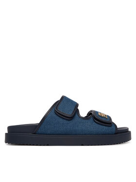 Tommy Hilfiger Şlapi Tommy Hilfiger Double Strap Denim Sandal FW0FW09123 Albastru