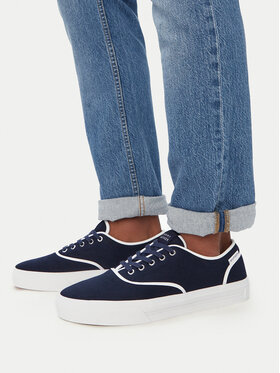 Tommy Hilfiger Πάνινα παπούτσια Tommy Hilfiger Th Vulc Cup Long Lace Canvas FM0FM05874 Σκούρο μπλε